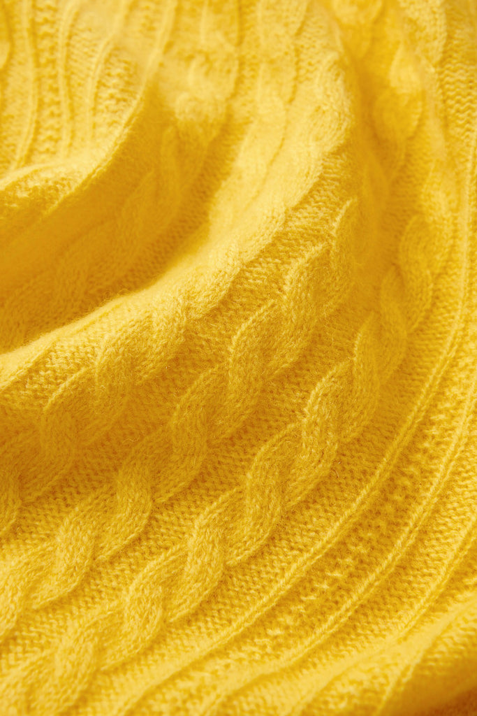 Ultrasoft Merino Wool Short-Sleeve Cable Sweater  Fibflx