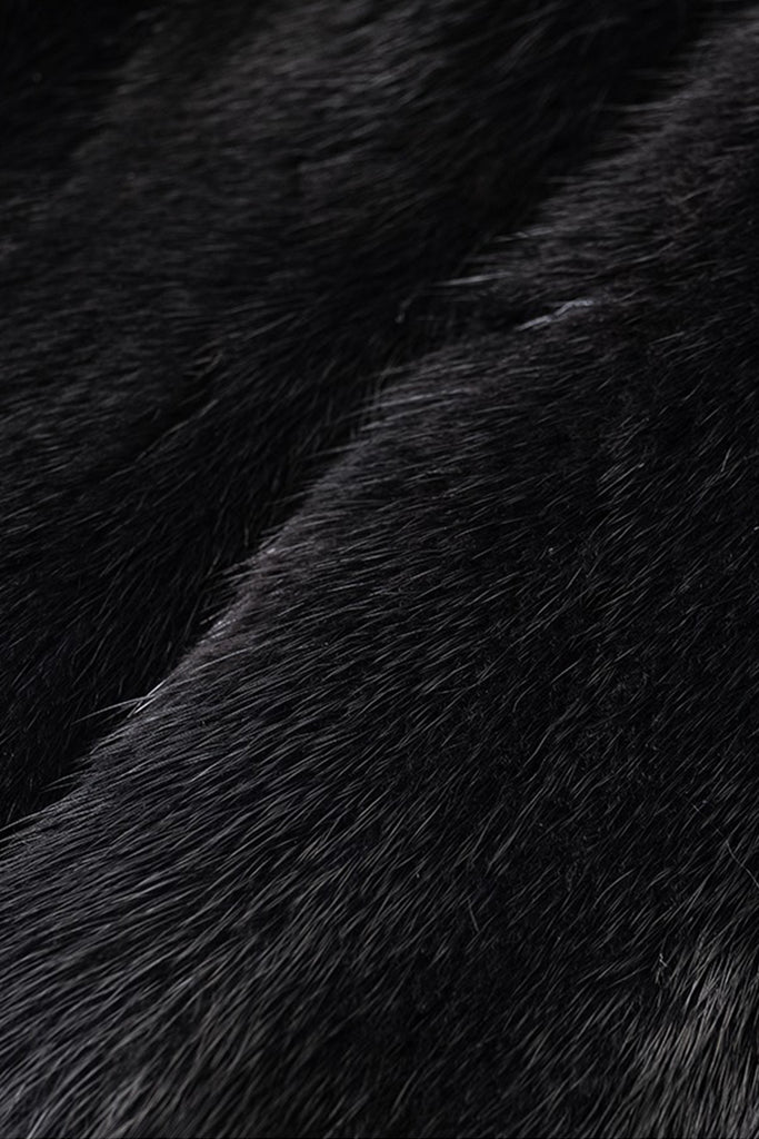 Minimal Mink Fur Cropped Collarless Jacket  Fibflx