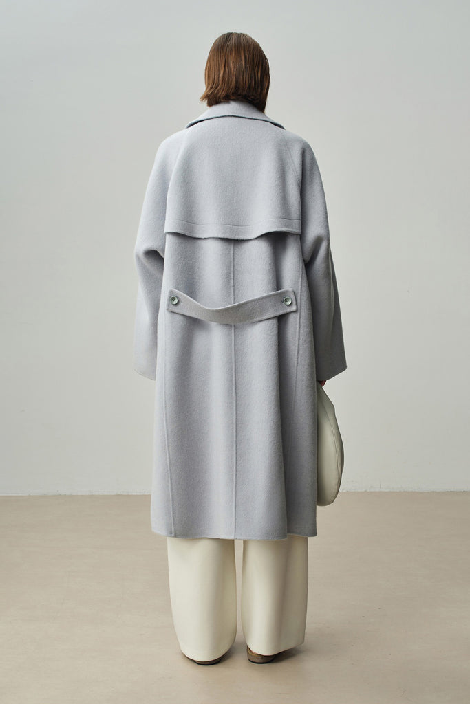 Minimalist Double-Breasted Wool-Cashmere Coat  Fibflx