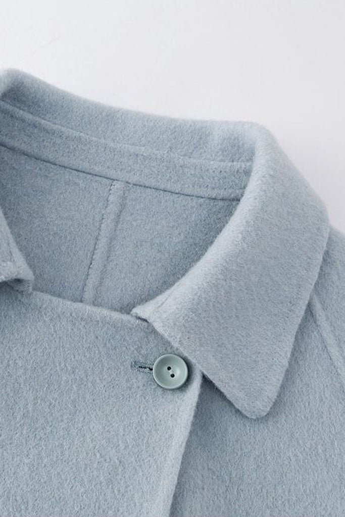 Minimalist Double-Breasted Wool-Cashmere Coat  Fibflx