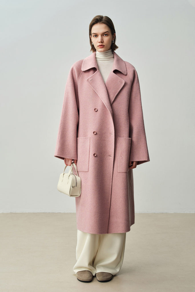 Minimalist Double-Breasted Wool-Cashmere Coat  Fibflx