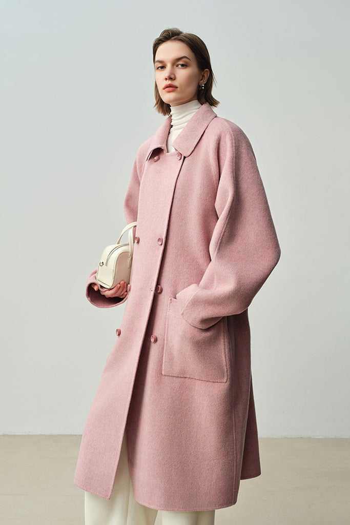 Minimalist Double-Breasted Wool-Cashmere Coat  Fibflx