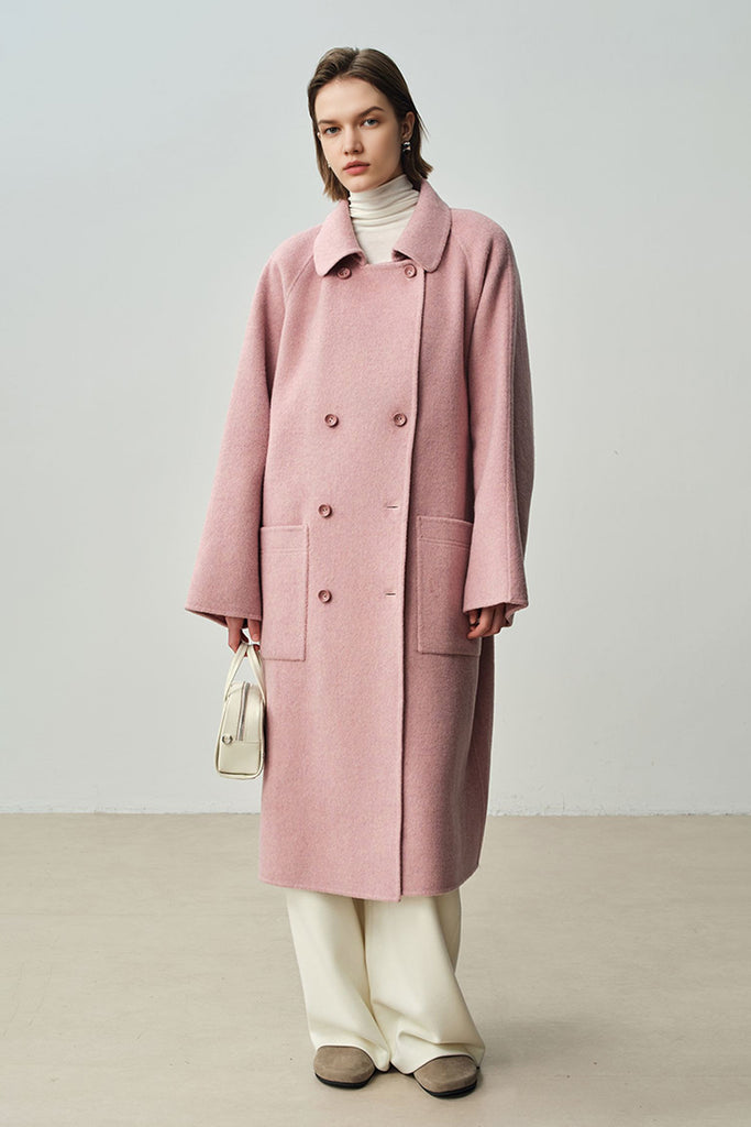 Minimalist Double-Breasted Wool-Cashmere Coat  Fibflx