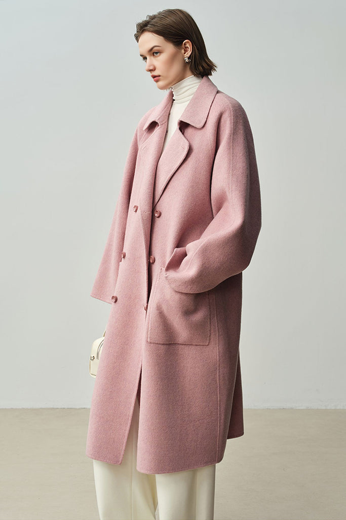 Minimalist Double-Breasted Wool-Cashmere Coat  Fibflx