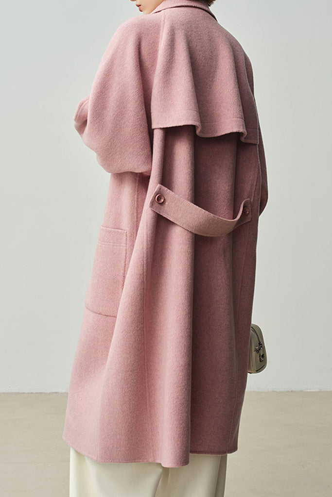 Minimalist Double-Breasted Wool-Cashmere Coat  Fibflx