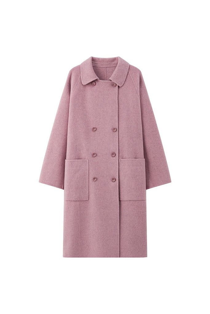 Minimalist Double-Breasted Wool-Cashmere Coat  Fibflx