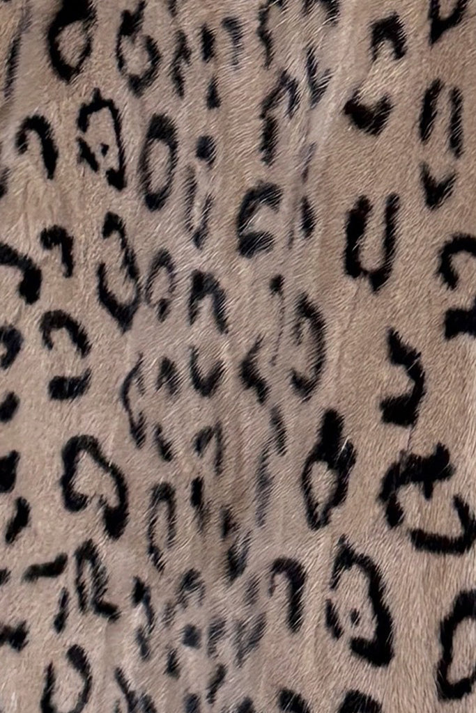 Mink Fur Leopard-Print Collarless Jacket  Fibflx