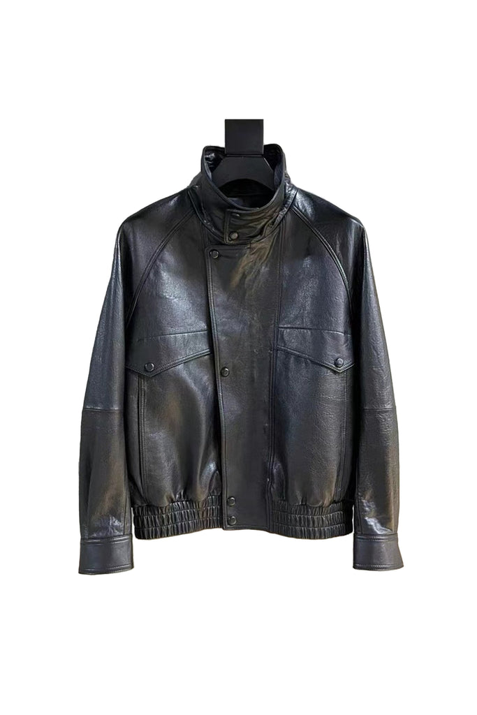 New Zealand Lambskin Leather Bomber Blouson Jacket  Fibflx