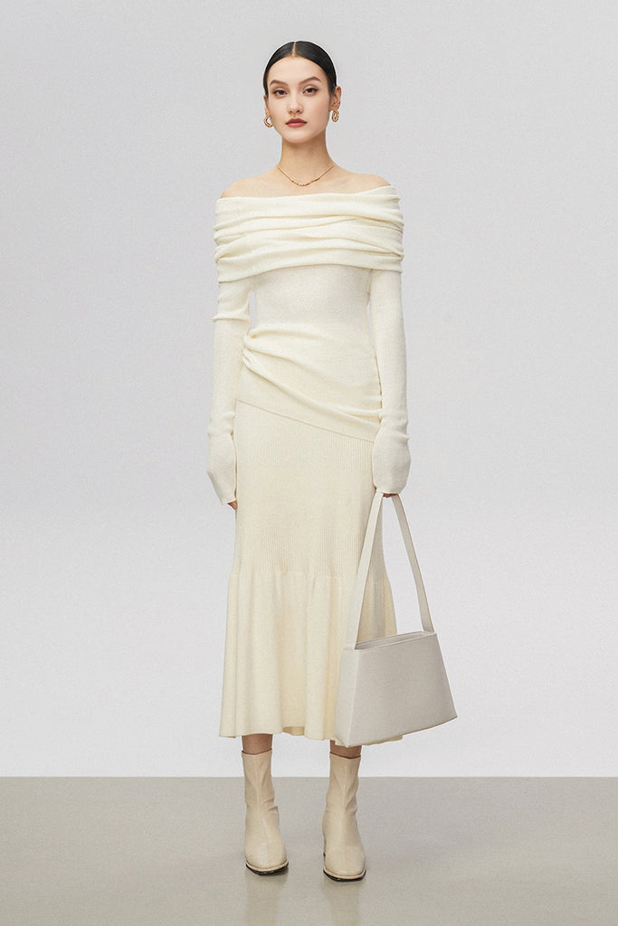 Off The Shoulder Wool Base Layer Sweater  Fibflx