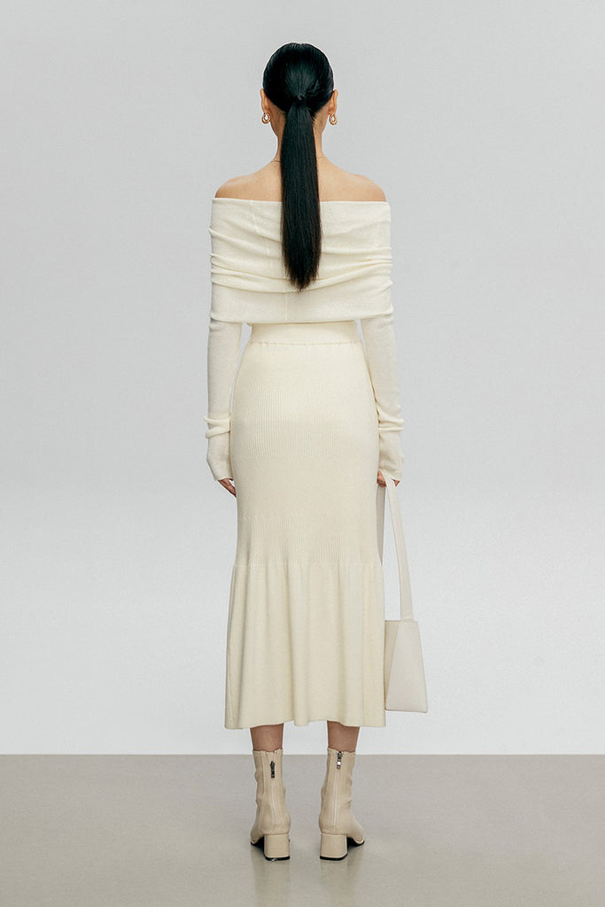 Off The Shoulder Wool Base Layer Sweater  Fibflx