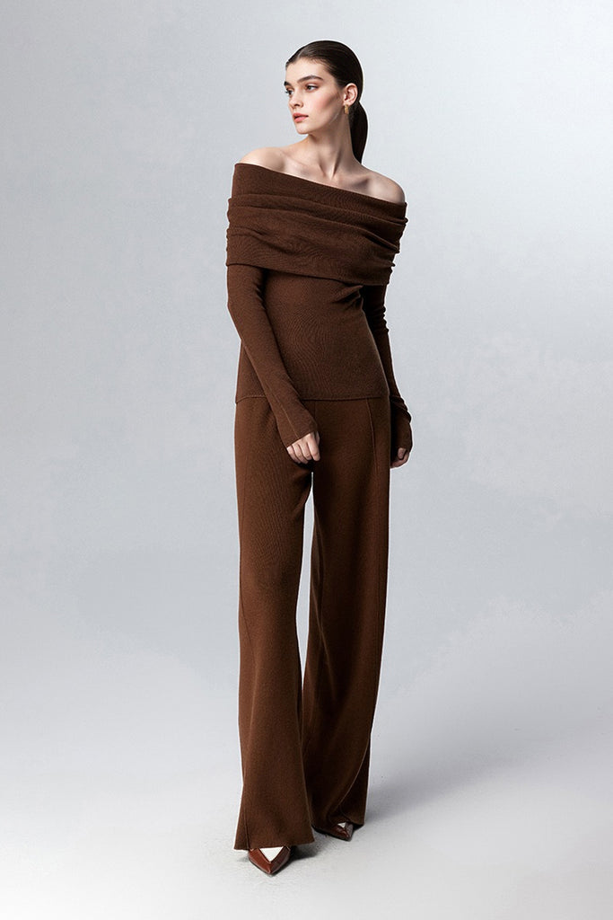 Off The Shoulder Wool Base Layer Sweater  Fibflx