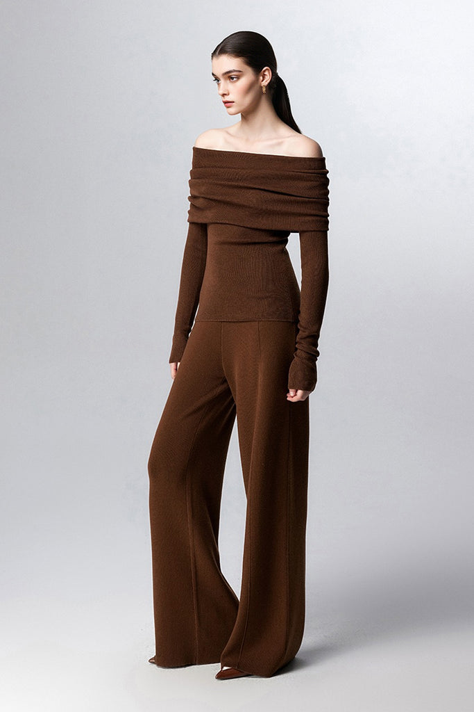 Off The Shoulder Wool Base Layer Sweater  Fibflx