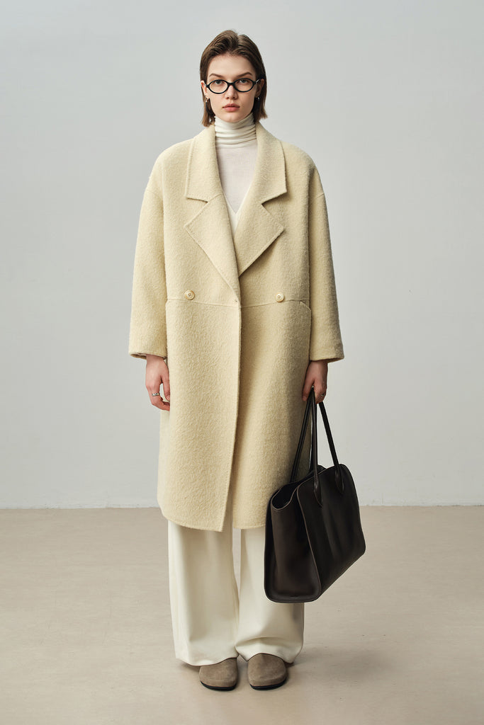 Oversized Alpaca Wool Double-Faced Longline Coat  Fibflx