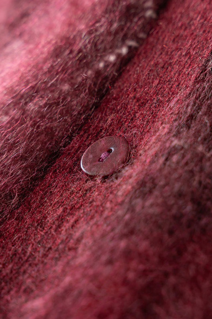 Oversized Brushed Cashmere Argyle V-Neck Cardigan  Fibflx