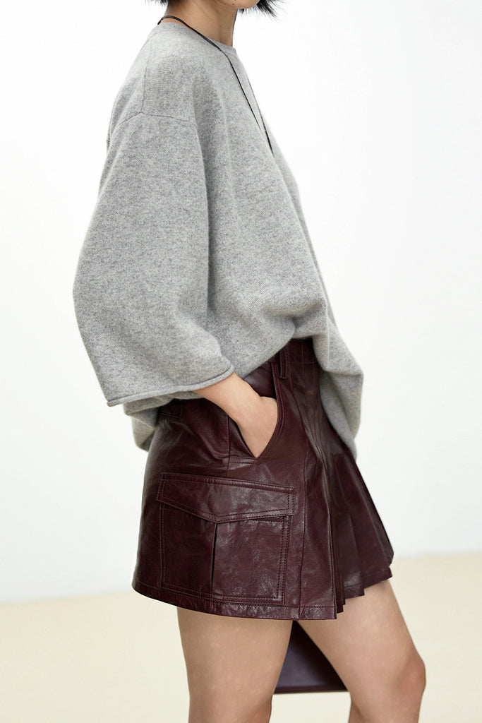 Oversized Cashmere 3/4 Sleeve Sweater T-Shirt  Fibflx