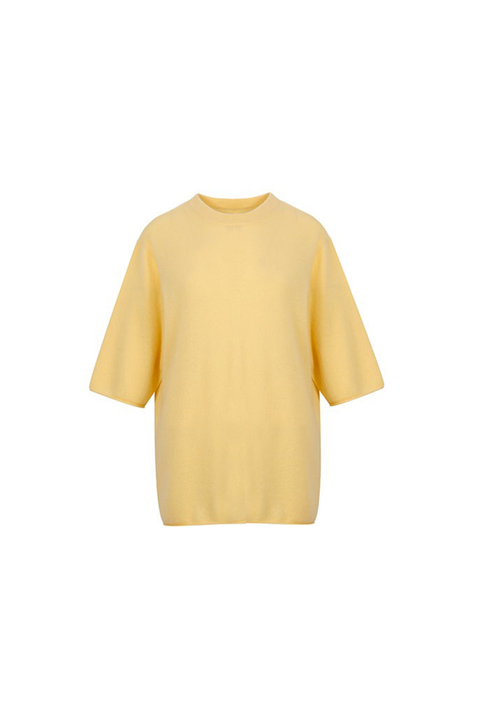 Oversized Cashmere 3/4 Sleeve Sweater T-Shirt  Fibflx