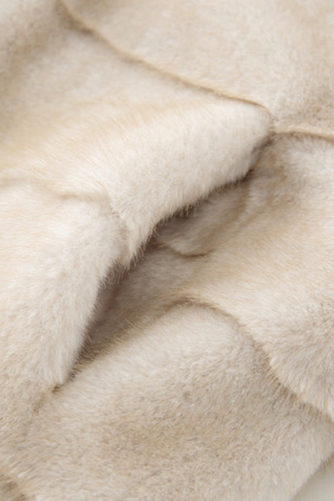 Oversized Horizontal Faux Mink Fur Longline Coat  Fibflx