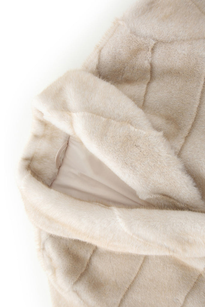 Oversized Horizontal Faux Mink Fur Short Shawl Coat  Fibflx