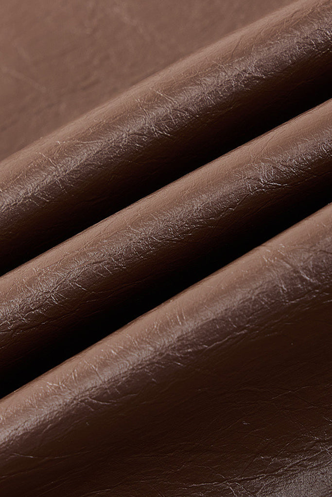 Oversized Leather Single-Breasted Blazer Jacket  Fibflx