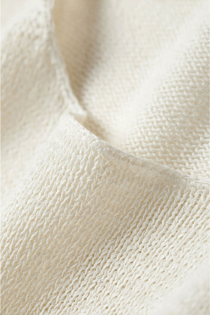 Oversized Linen-Cotton Knit Long-Sleeve Drop-Shoulder T-Shirt  Fibflx