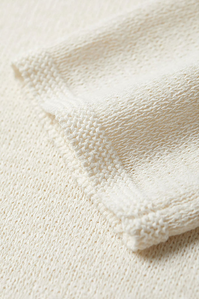 Oversized Linen-Cotton Knit Long-Sleeve Drop-Shoulder T-Shirt  Fibflx