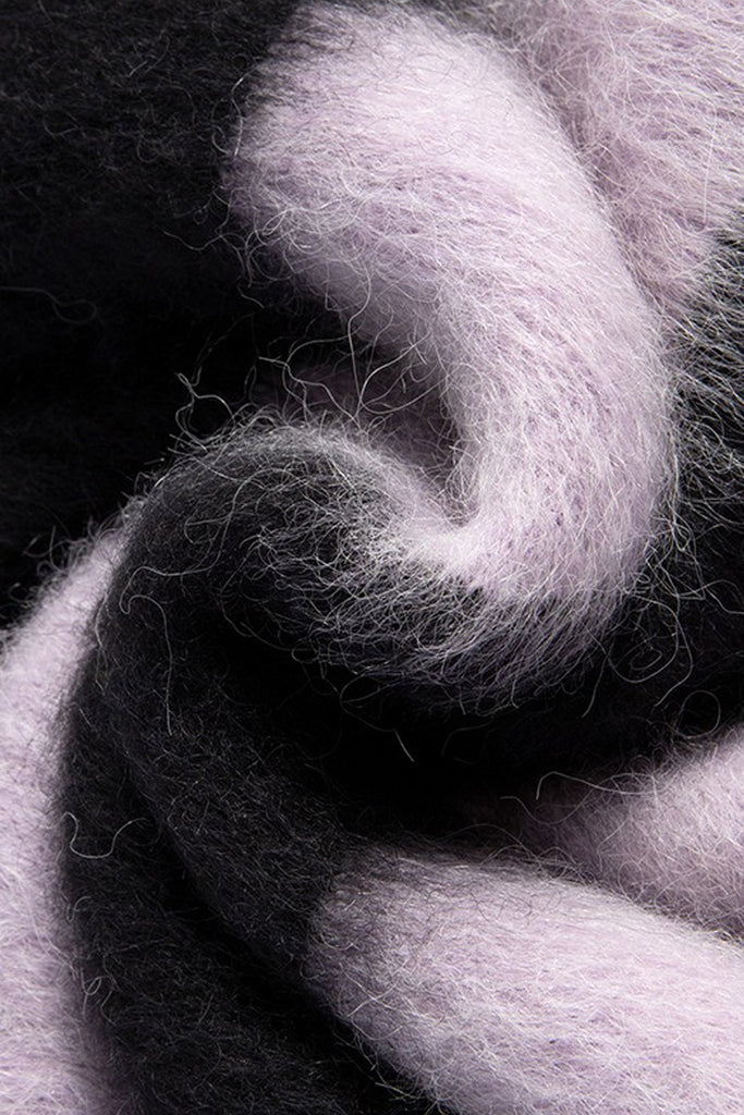 Oversized Striped Alpaca Blend Crewneck Sweater  Fibflx