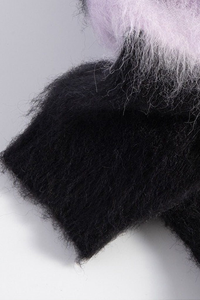 Oversized Striped Alpaca Blend Crewneck Sweater  Fibflx