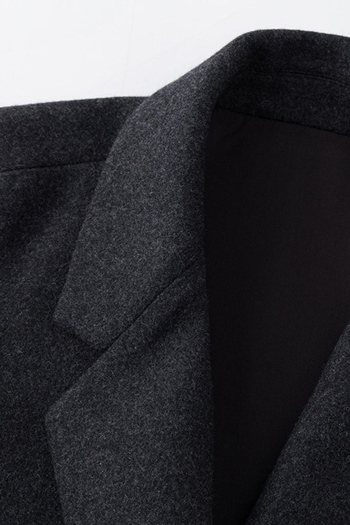 Oversized Wool-Cashmere One-Button Jacket  Fibflx