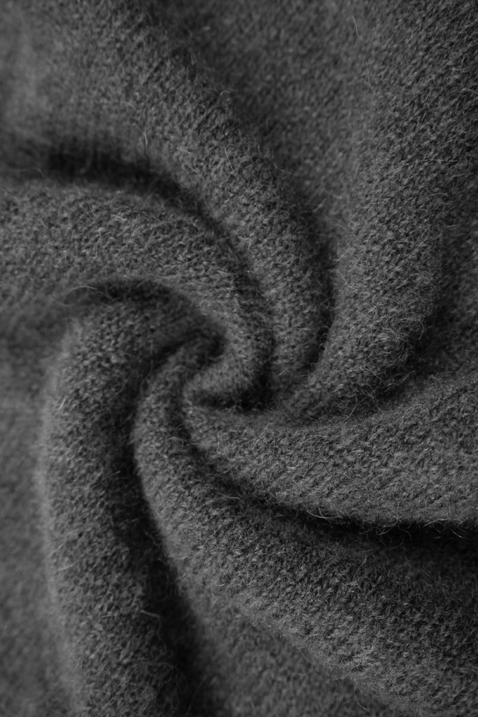 Oversized Wool-Mohair Blend V-Neck Pullover Sweater in Burgundy Fibflx