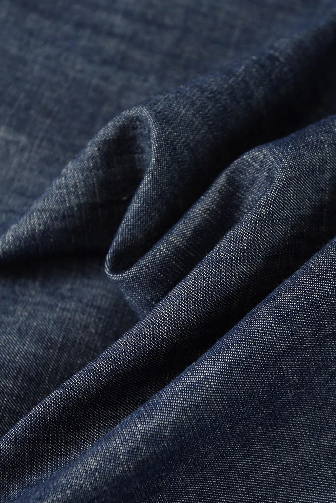 Paneled Sleeveless Denim A-Line Dress with Belt  Fibflx