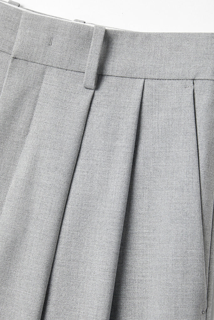 Pleated Wool-Blend High-Waisted Wide-Leg Dress Pants  Fibflx