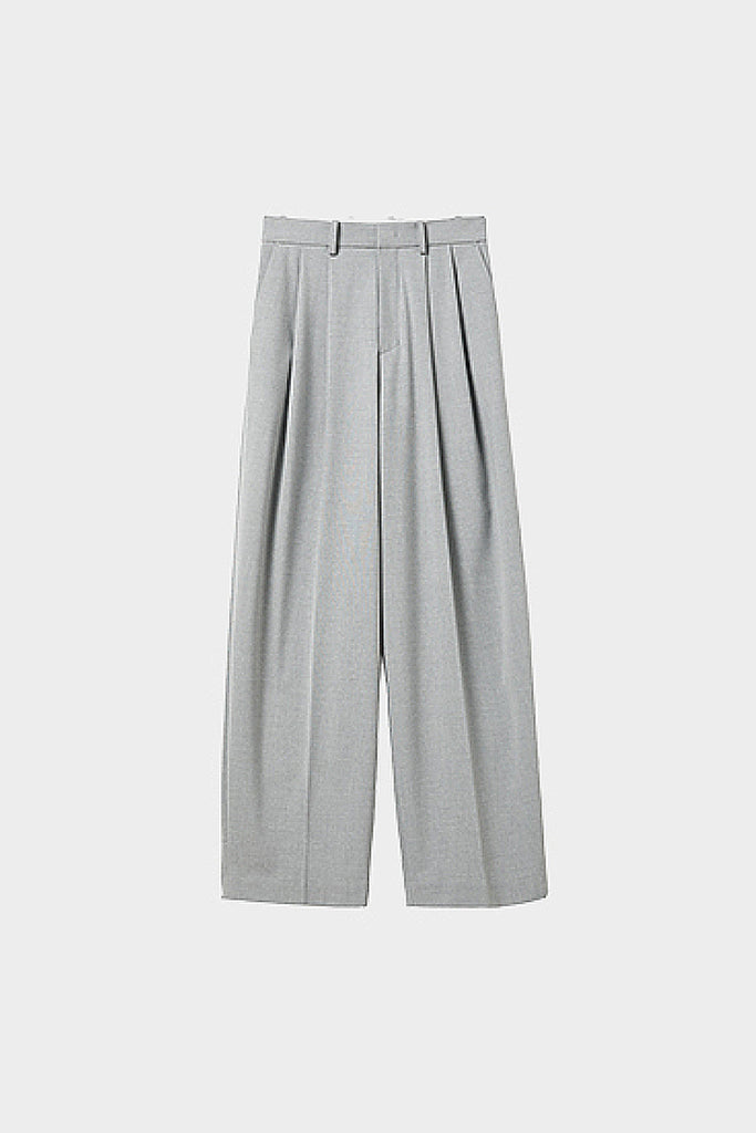 Pleated Wool-Blend High-Waisted Wide-Leg Dress Pants  Fibflx