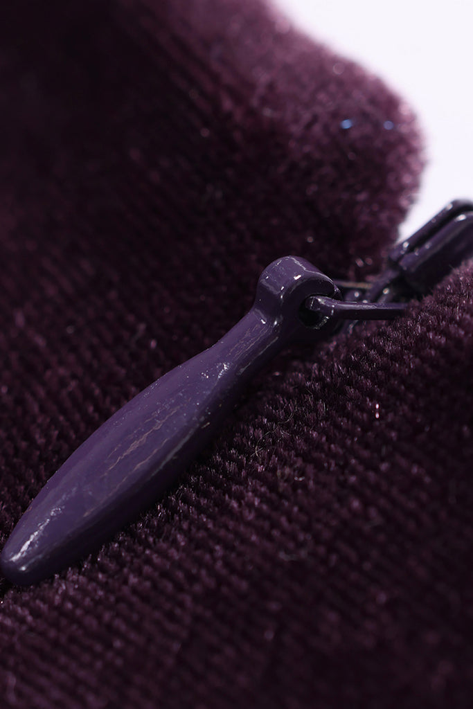 Purple Velvet Long Sleeve Lace V-Neck Maxi Dress  Fibflx