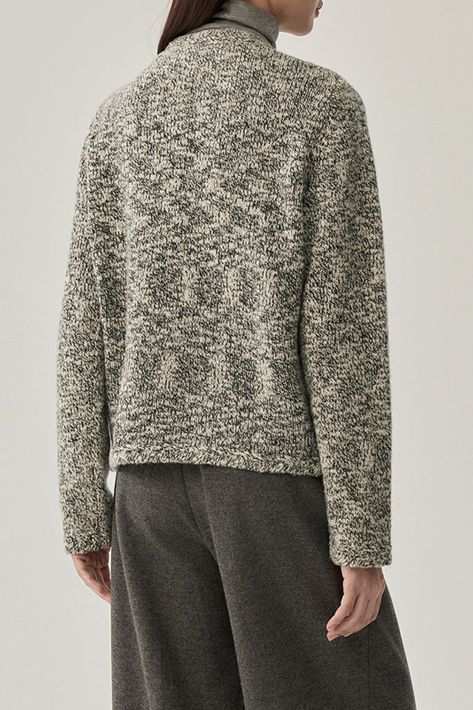 Refined Wool Marled Slub Cardigan Jacket  Fibflx