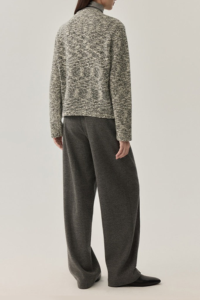 Refined Wool Marled Slub Cardigan Jacket  Fibflx