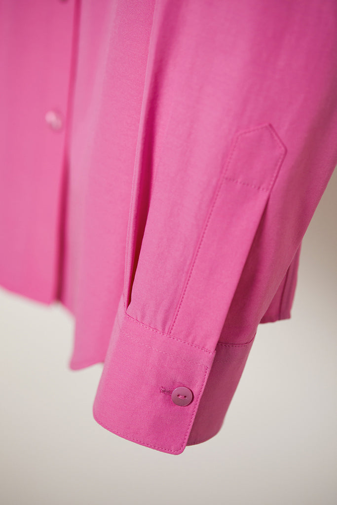 Relaxed Button Down Shirt with Pocket in Cotton  Fibflx