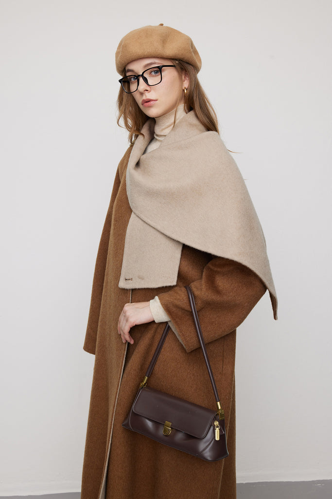 Reversible Alpaca Wool-Silk Double-Faced Scarf Coat  Fibflx