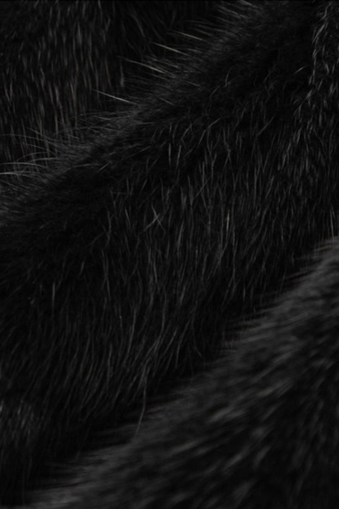 Reversible Mink Fur Jacquard Vest in Black  Fibflx