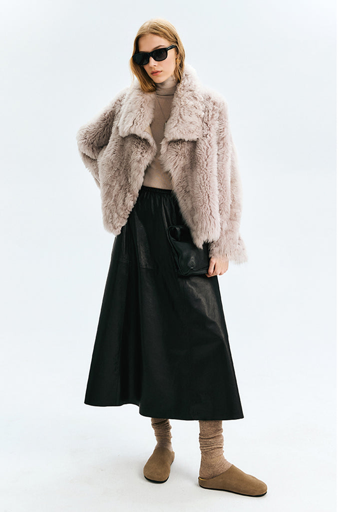 Reversible Toscana Shearling Sheepskin Jacket with Stand Collar  Fibflx