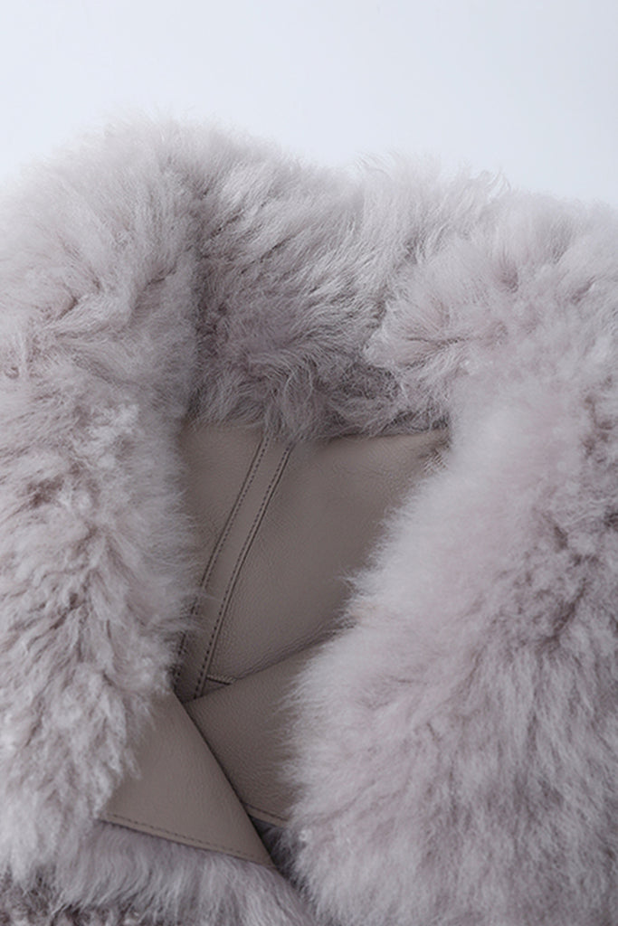 Reversible Toscana Shearling Sheepskin Jacket with Stand Collar  Fibflx