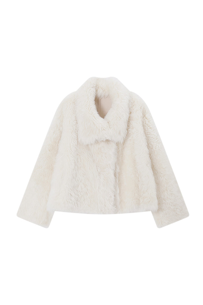 Reversible Toscana Shearling Sheepskin Jacket with Stand Collar  Fibflx