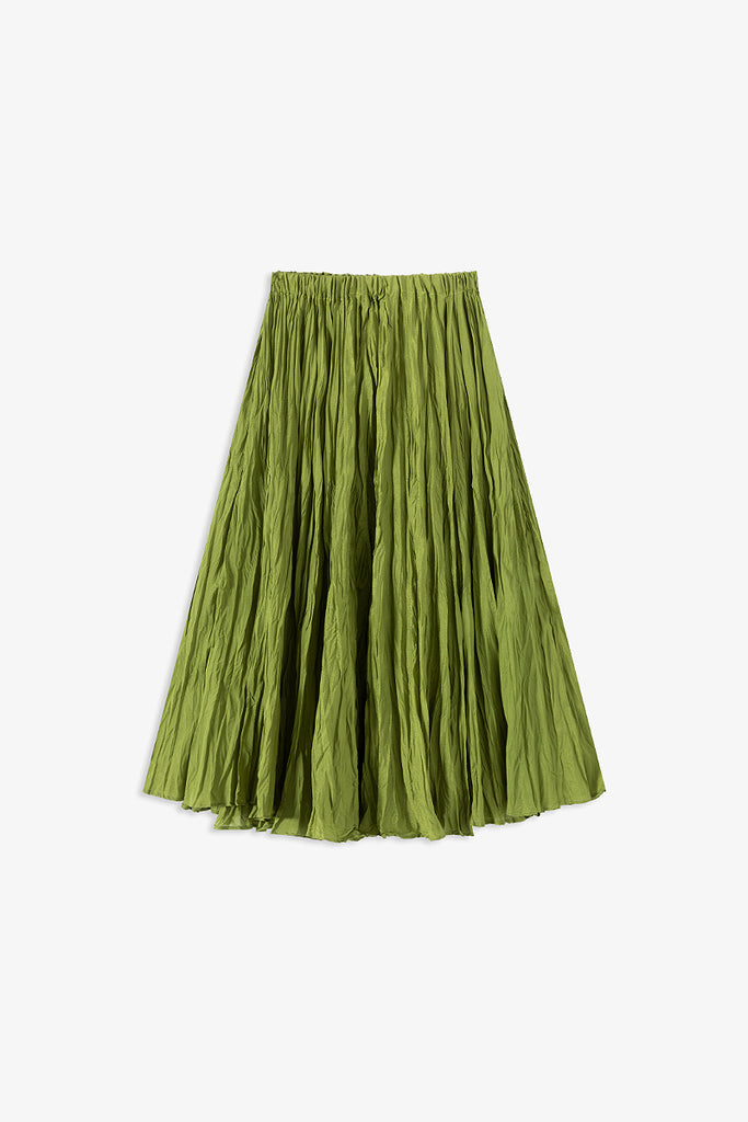 Romantic Flowy Textured A-Line Midi Skirt  Fibflx