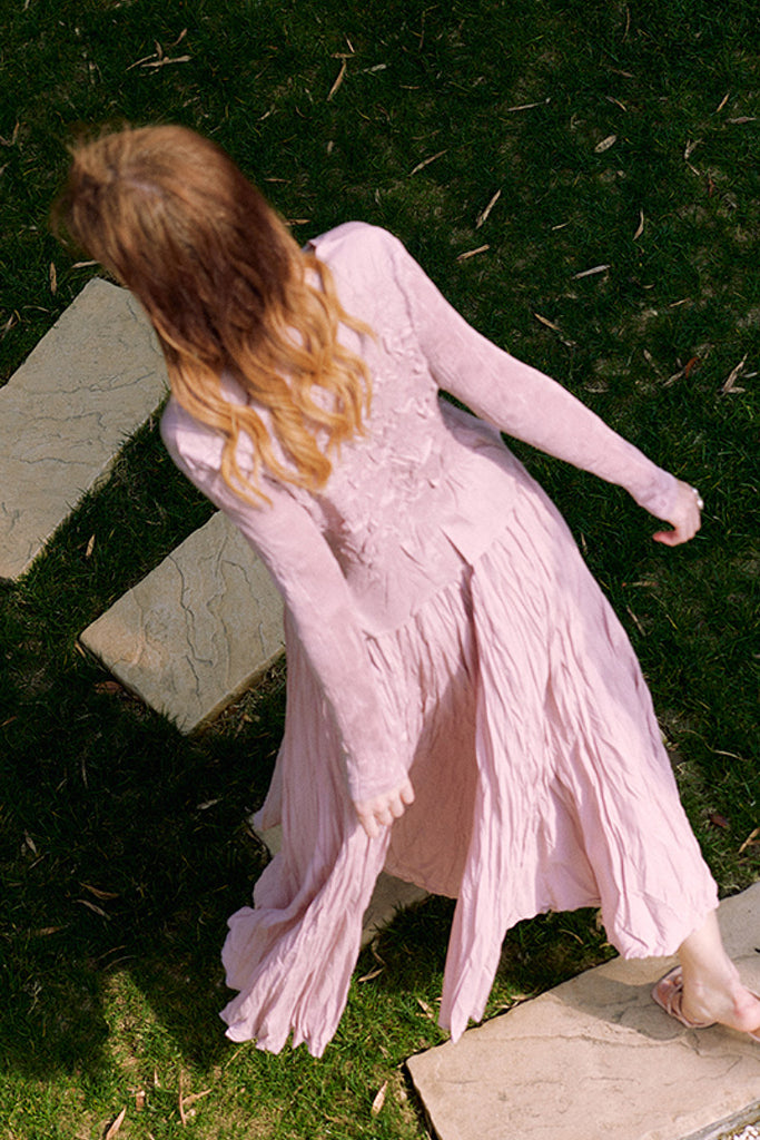 Romantic Handmade Floral Embroidery Textured Blouse  Fibflx