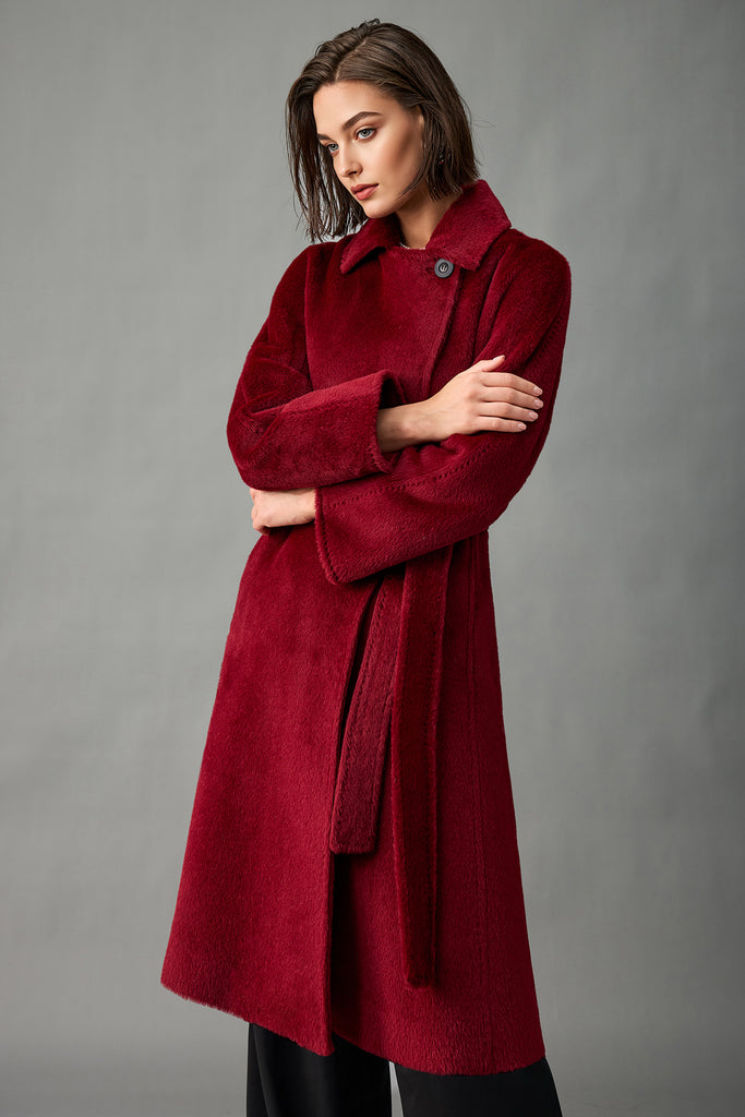 Royal Baby Suri Alpaca Wool Long Belted Coat  Fibflx