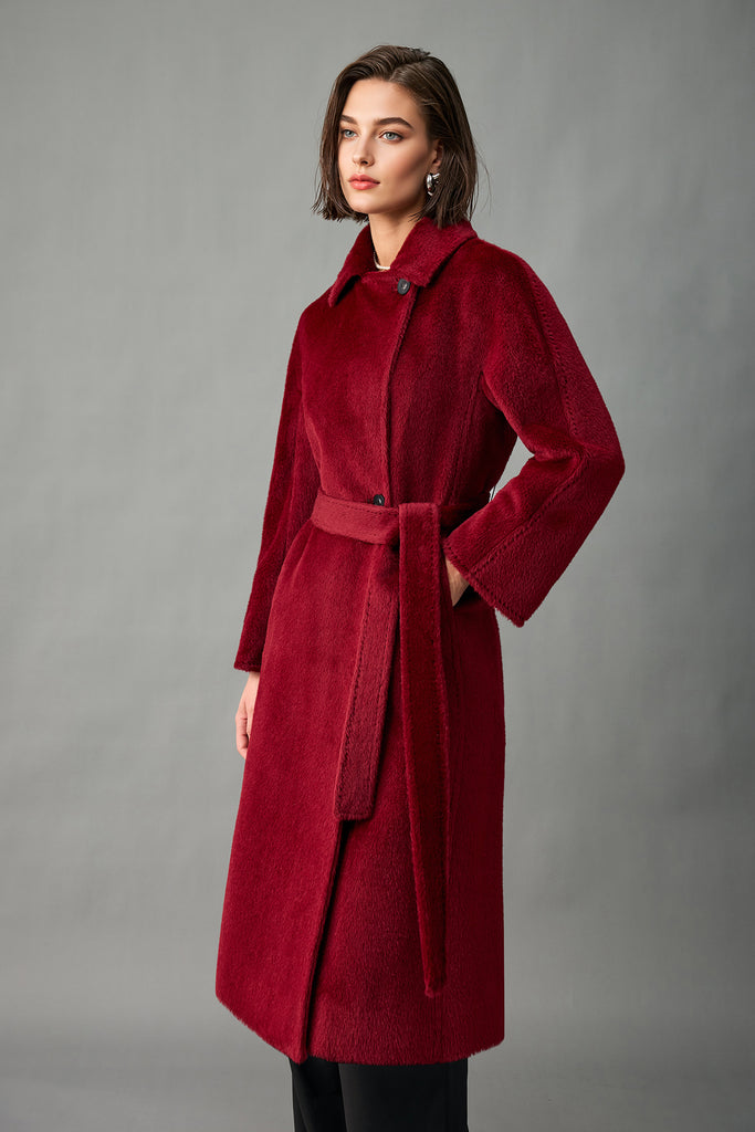 Royal Baby Suri Alpaca Wool Long Belted Coat  Fibflx