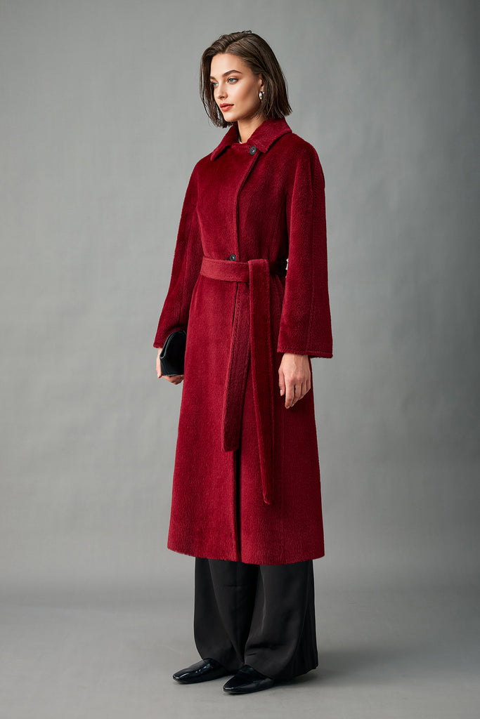 Royal Baby Suri Alpaca Wool Long Belted Coat  Fibflx