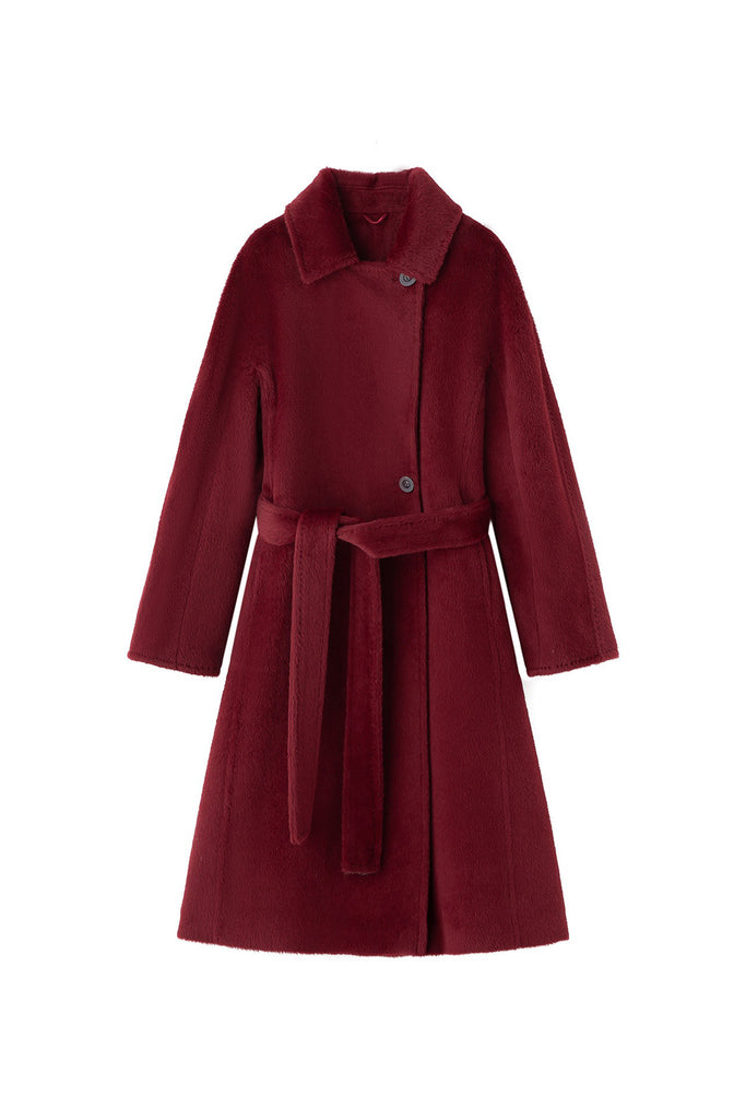 Royal Baby Suri Alpaca Wool Long Belted Coat  Fibflx