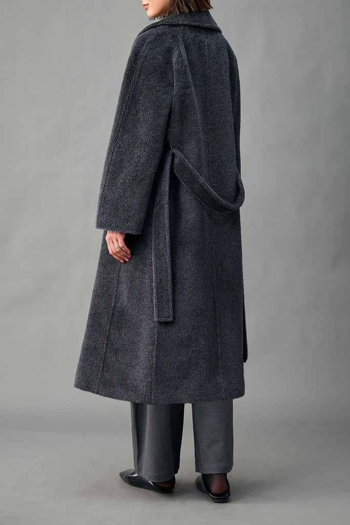 Royal Baby Suri Alpaca Wool Long Belted Coat  Fibflx