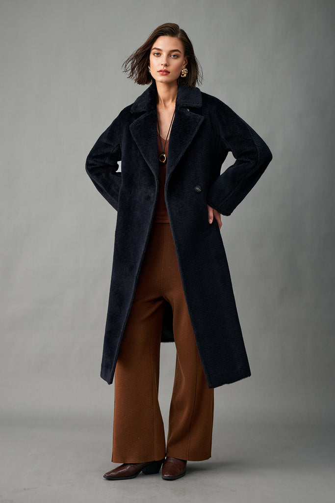 Royal Baby Suri Alpaca Wool Long Belted Coat  Fibflx