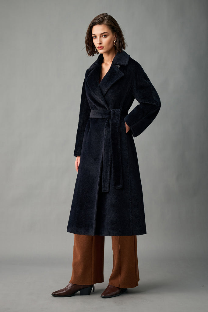 Royal Baby Suri Alpaca Wool Long Belted Coat  Fibflx